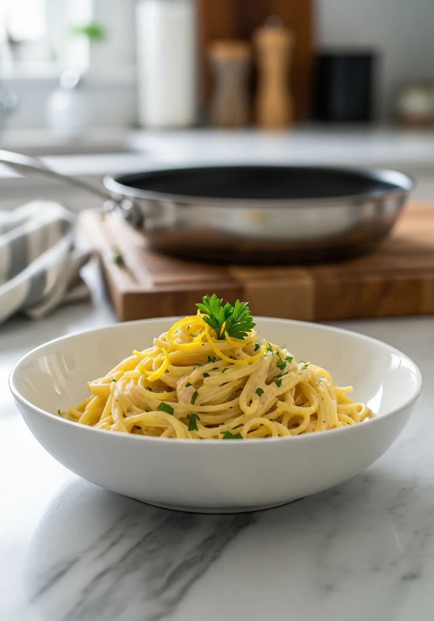 Lemon Butter Garlic Pasta Sauce – Easy Vegetarian Recipe